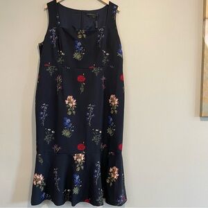 Marina Rinaldi Dark Floral Dress Sleeveless Timeless Modern Romantic Feminine 16